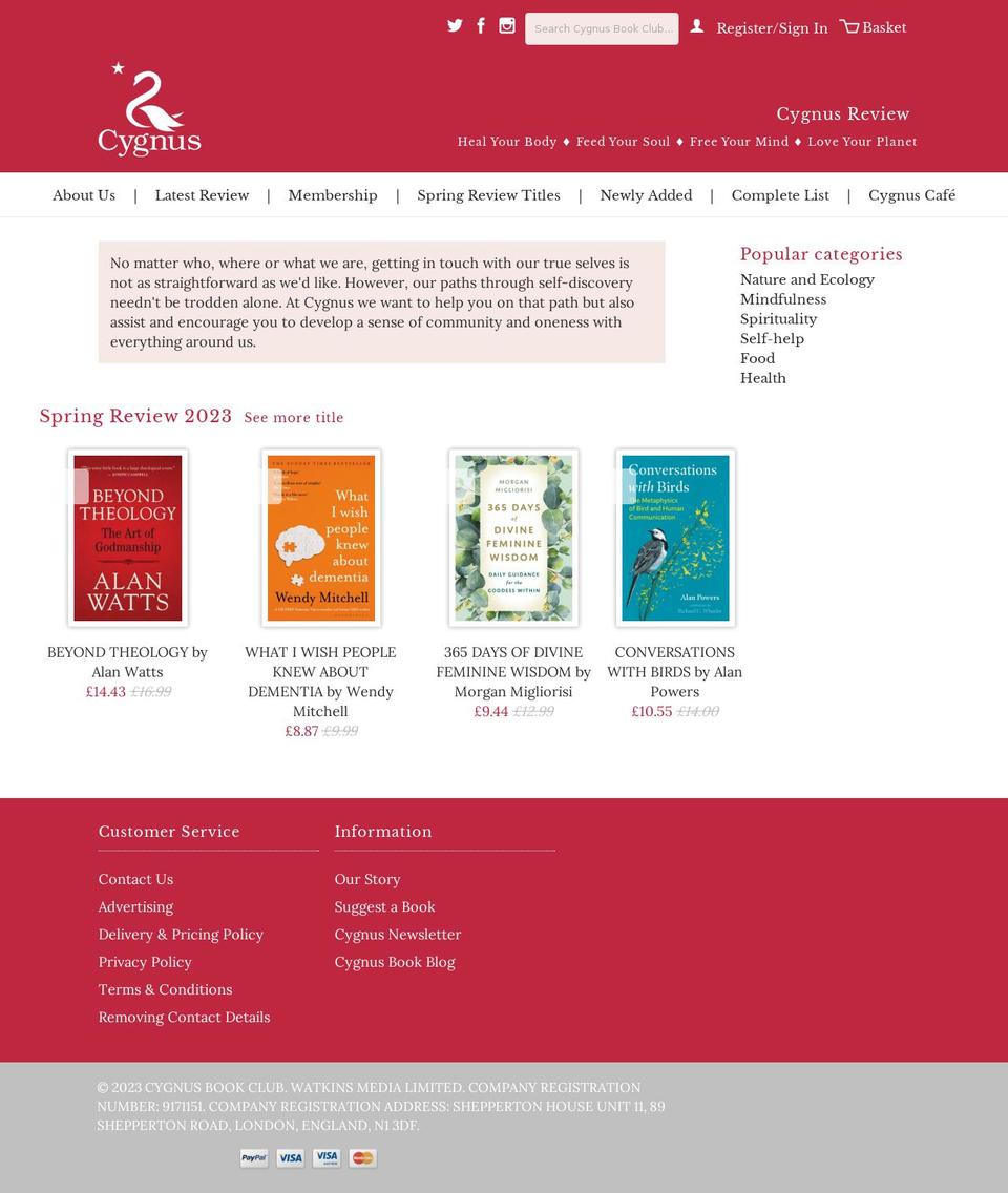 cygnusreview-red-Theme Shopify theme site example cygnus-books.co.uk