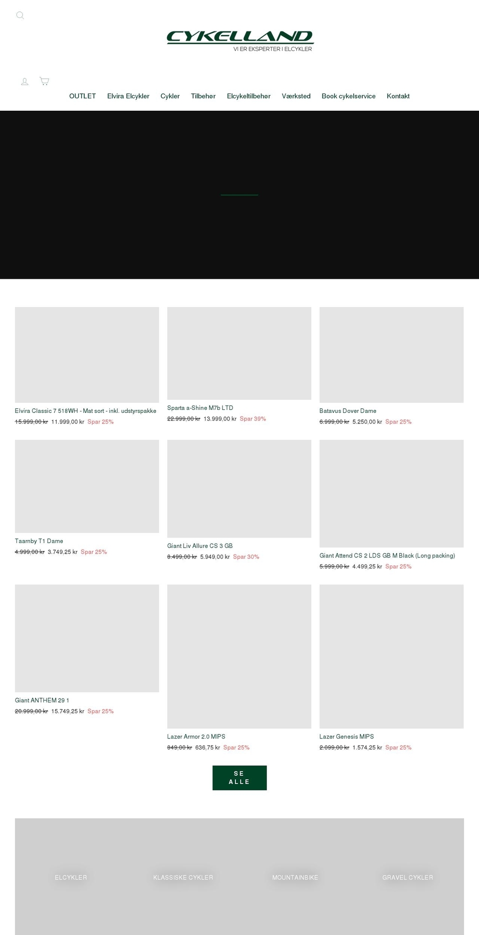 cykelland.dk shopify website screenshot