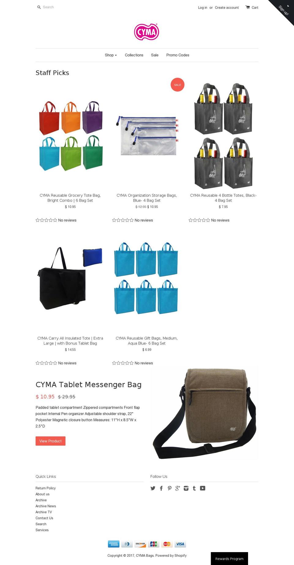 cymabagsonline.com shopify website screenshot