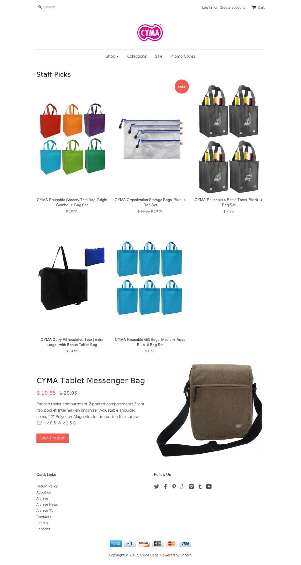 cymabagsonlineshop.com shopify website screenshot