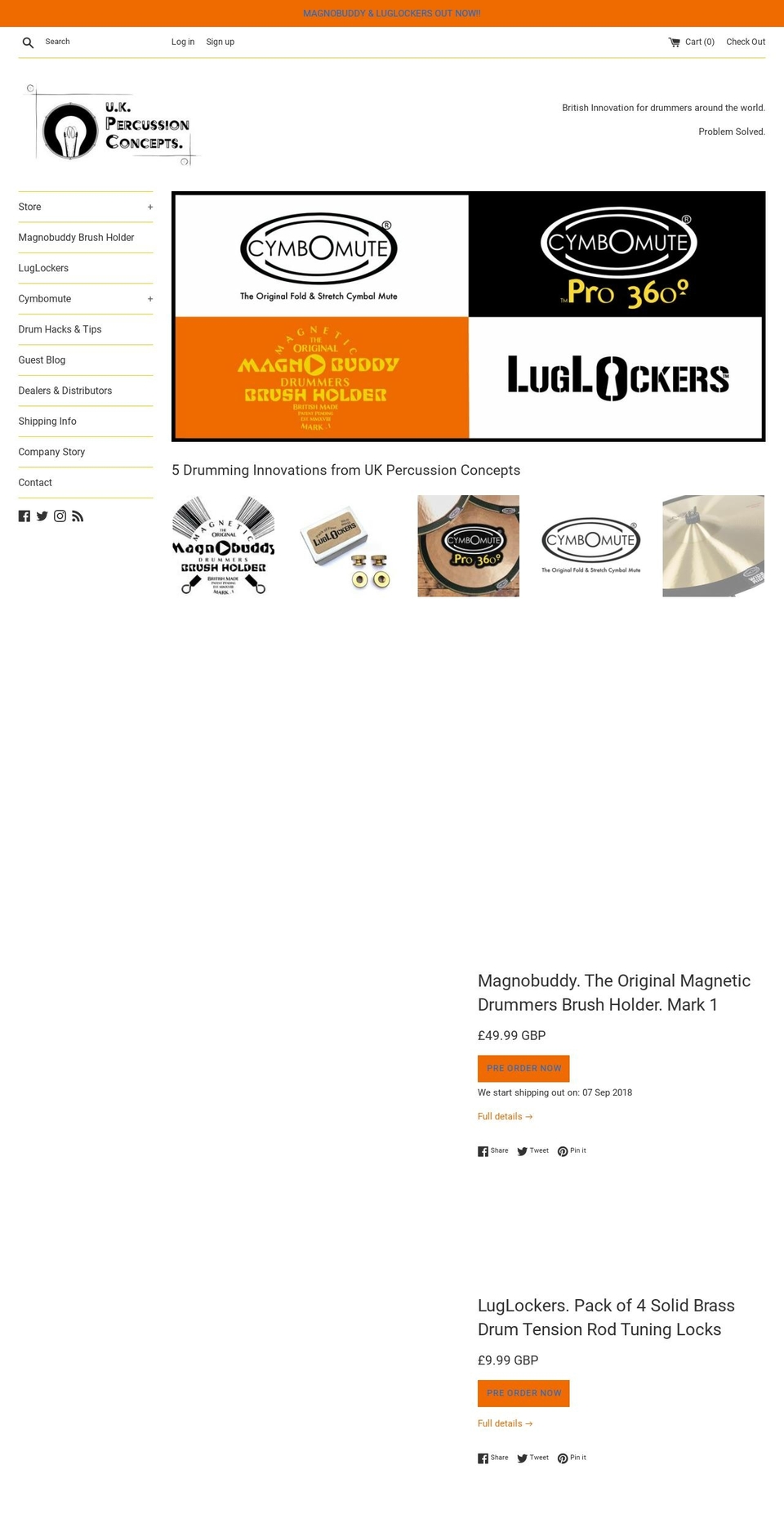 cymbalmute.com — Shopify storefront screenshot