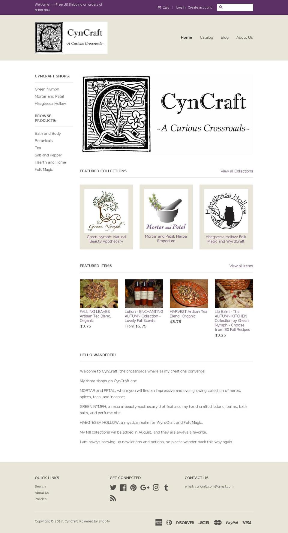 cyncraft.com shopify website screenshot