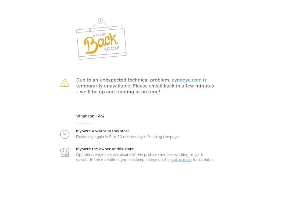 cynonyc.com shopify website screenshot