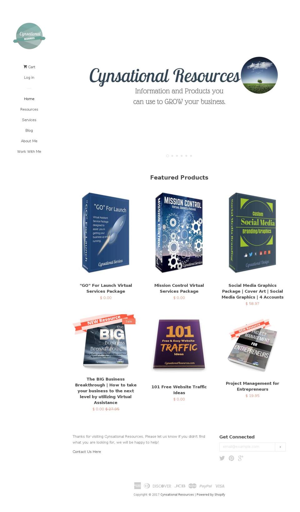 cynsationalresources.com shopify website screenshot