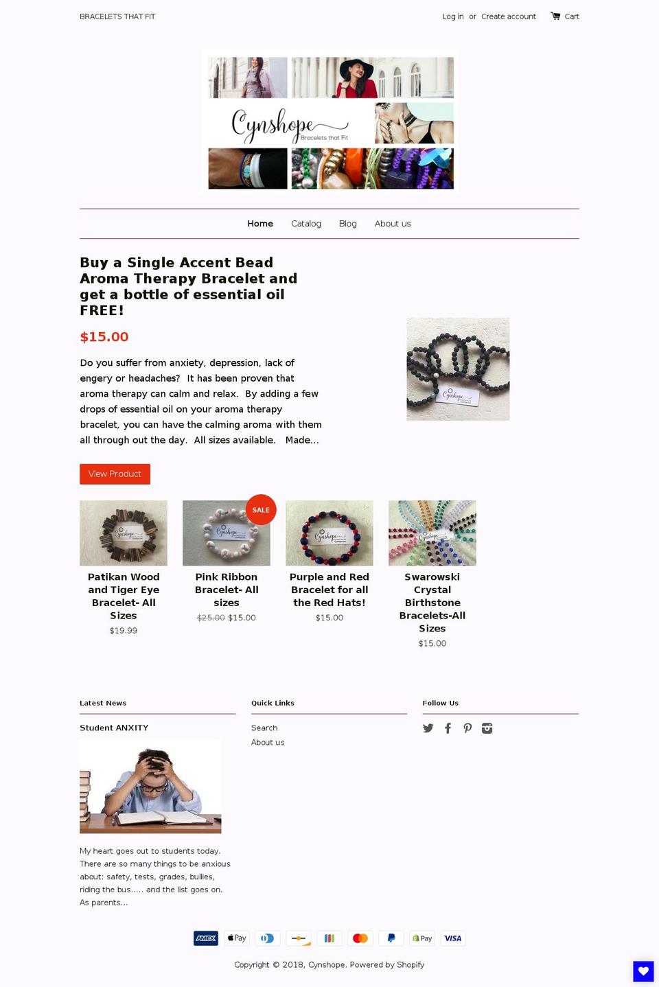 cynshope.com shopify website screenshot