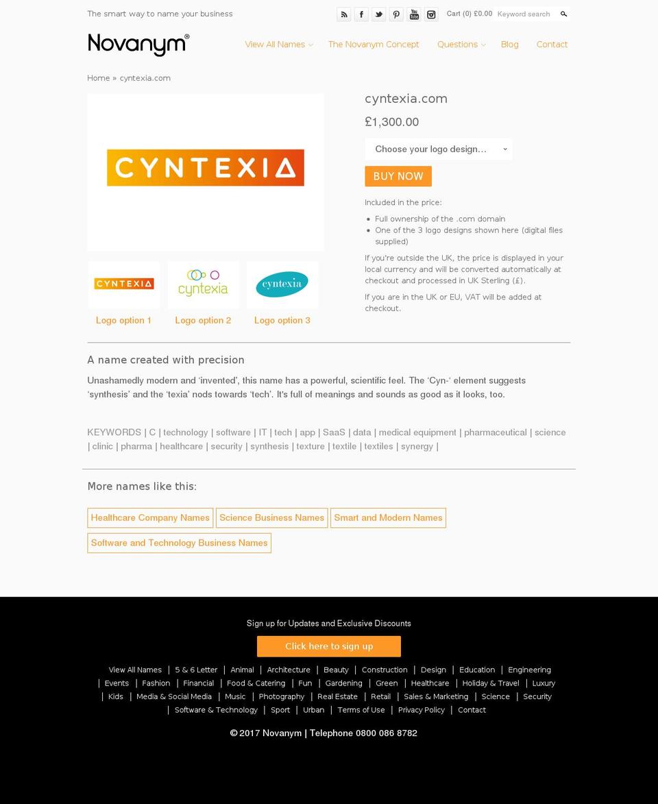 cyntexia.com shopify website screenshot