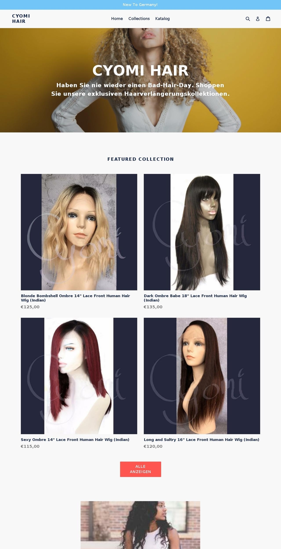 cyomihair.com shopify website screenshot