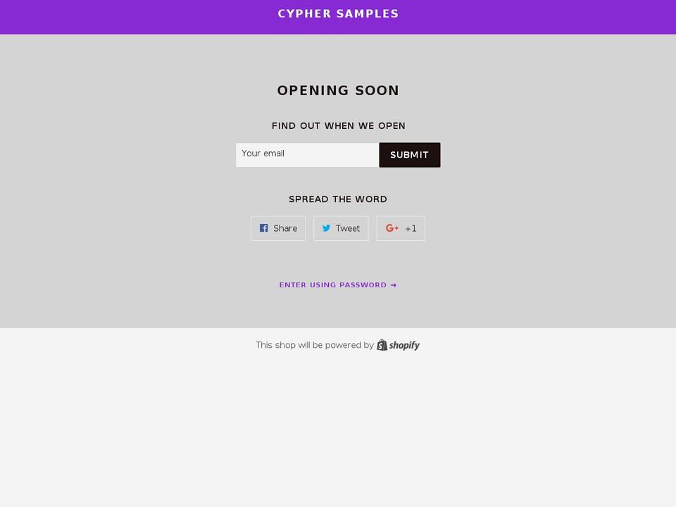 cyphersamples.com shopify website screenshot