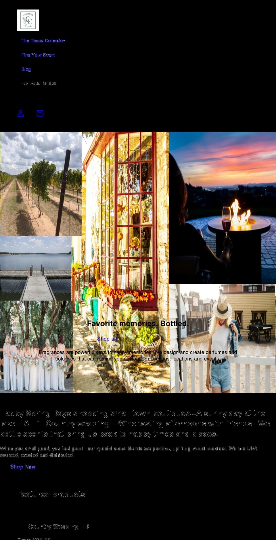 cypress-cove.com shopify website screenshot