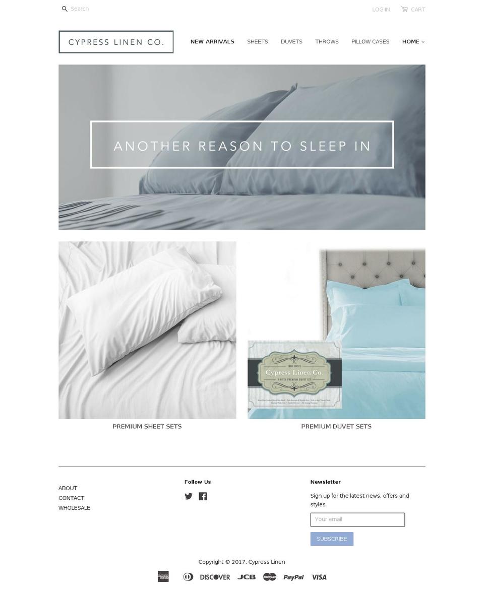 cypresslinen.com shopify website screenshot