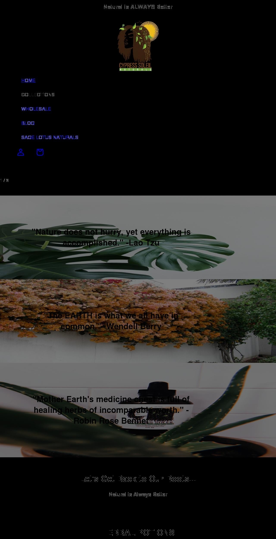 cypresssoleilnaturals.com shopify website screenshot