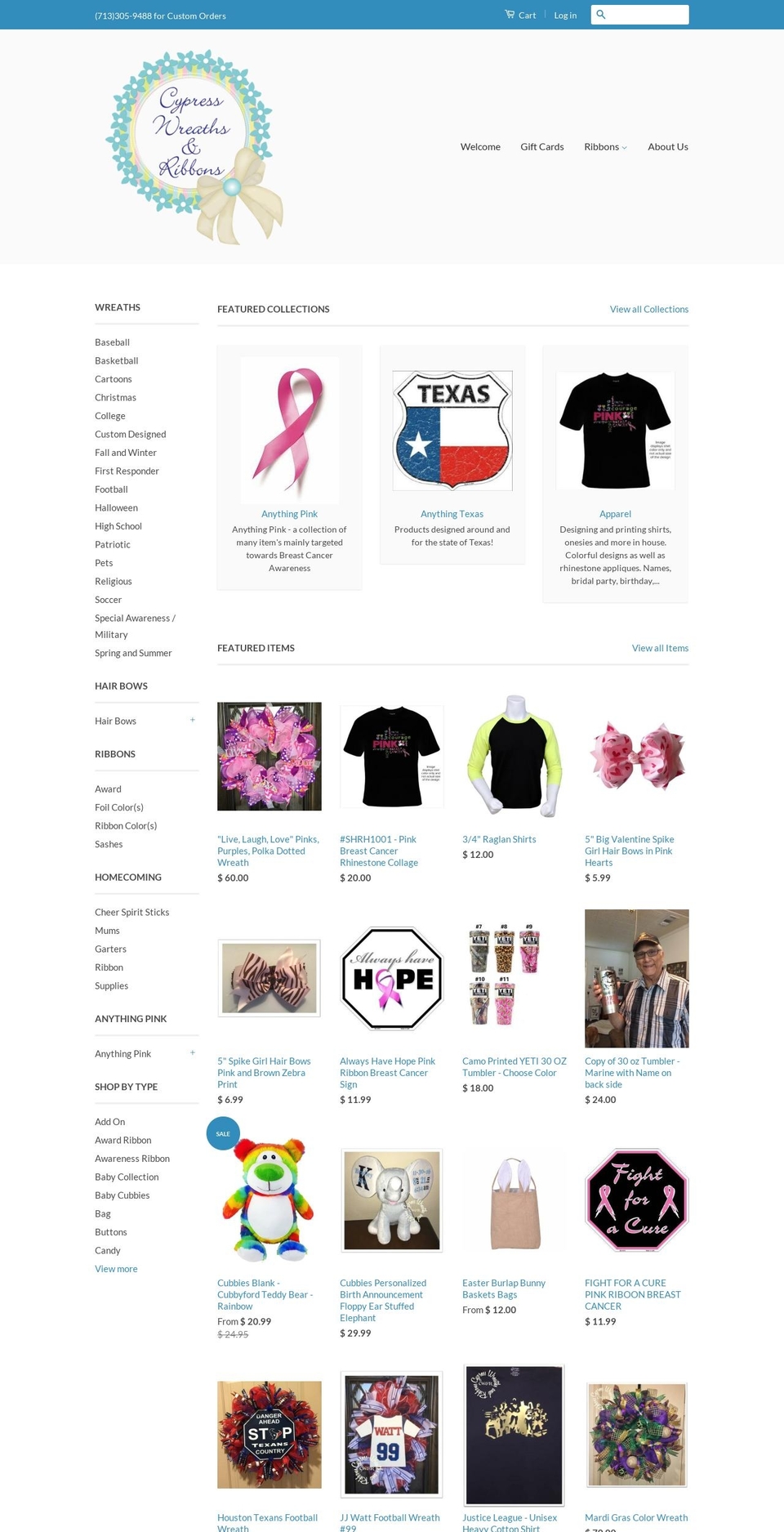 cypresswreath.com shopify website screenshot