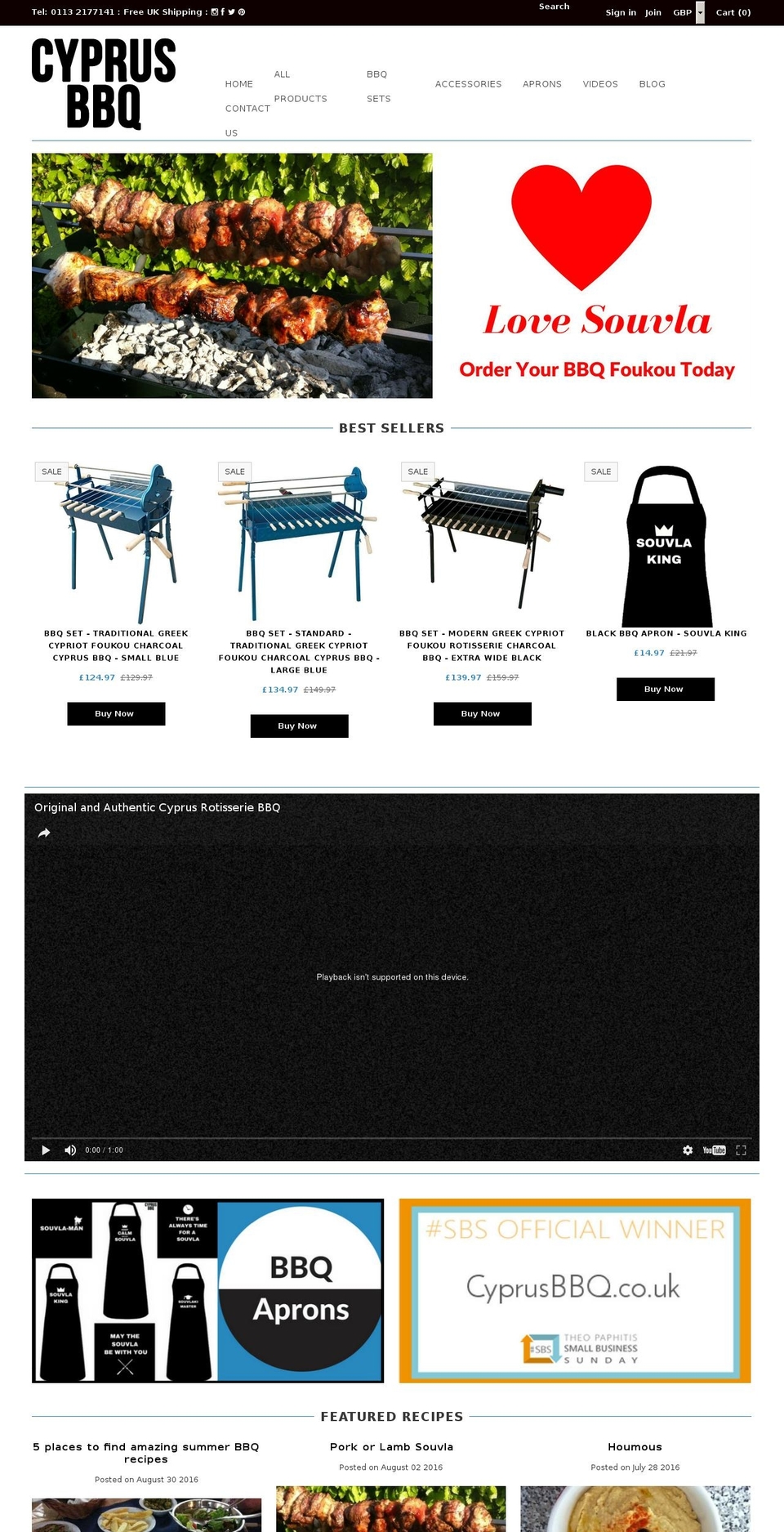 Expanse Shopify theme site example cyprusbbq.co.uk