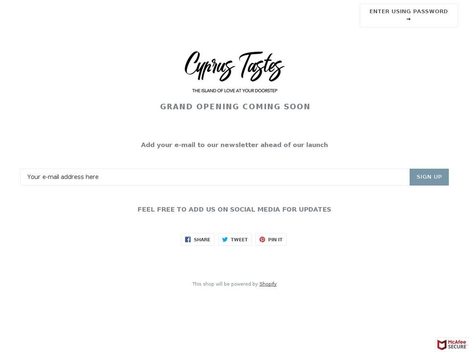 cyprustastes.com — Shopify storefront screenshot