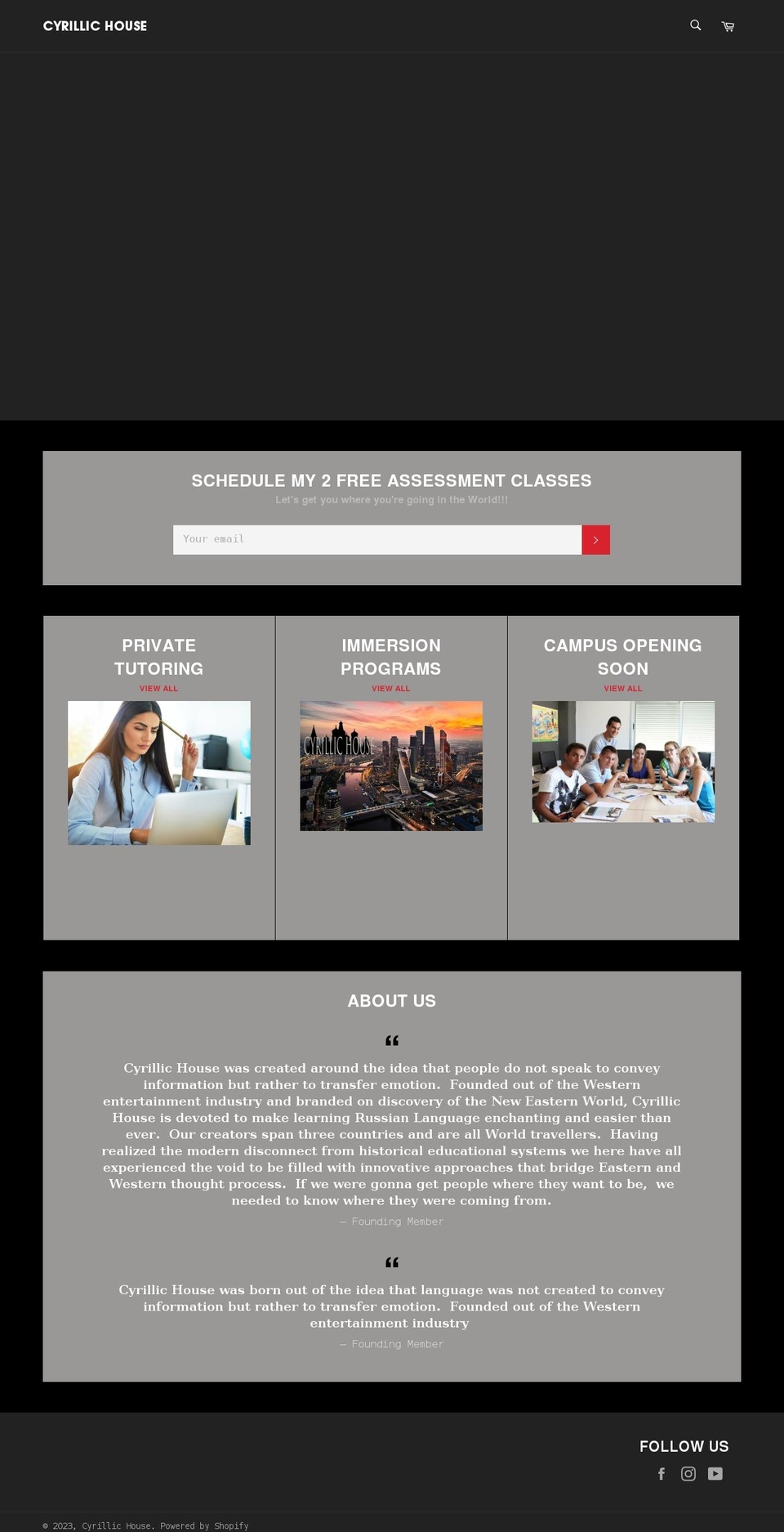 cyrillichouse.com shopify website screenshot