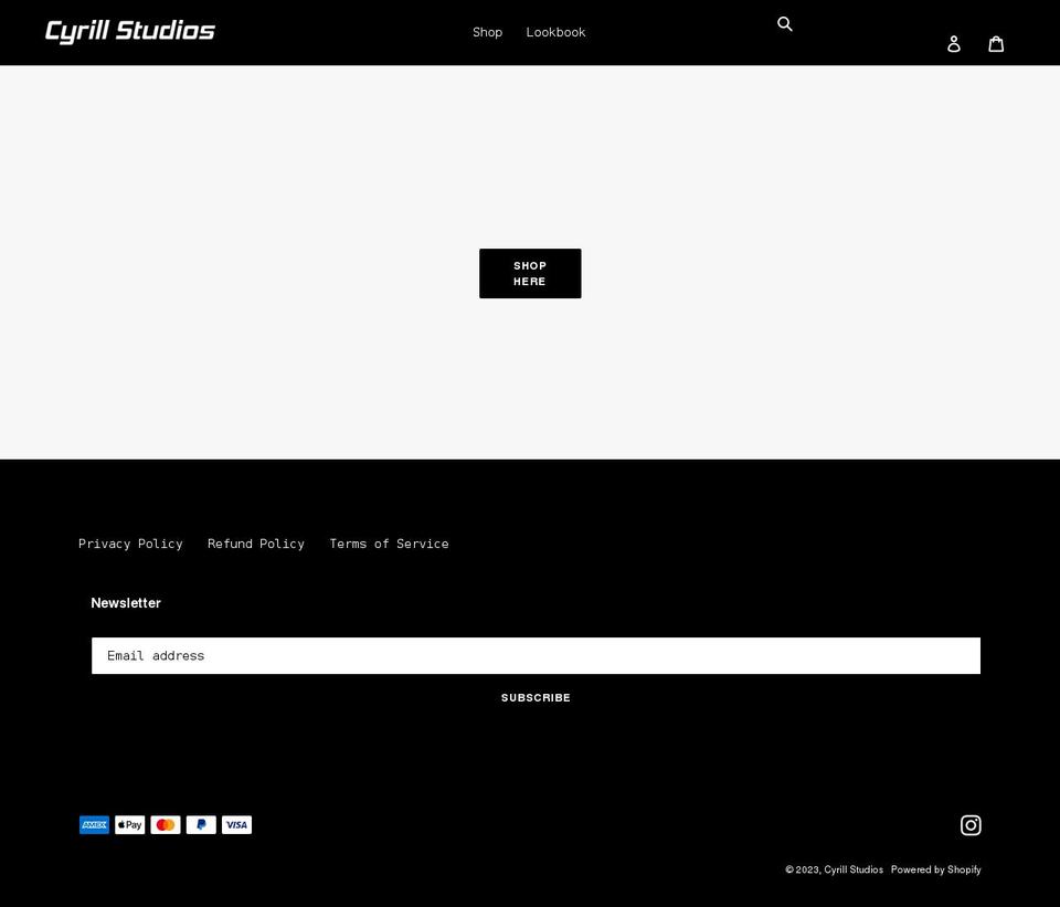 cyrillstudios.com shopify website screenshot