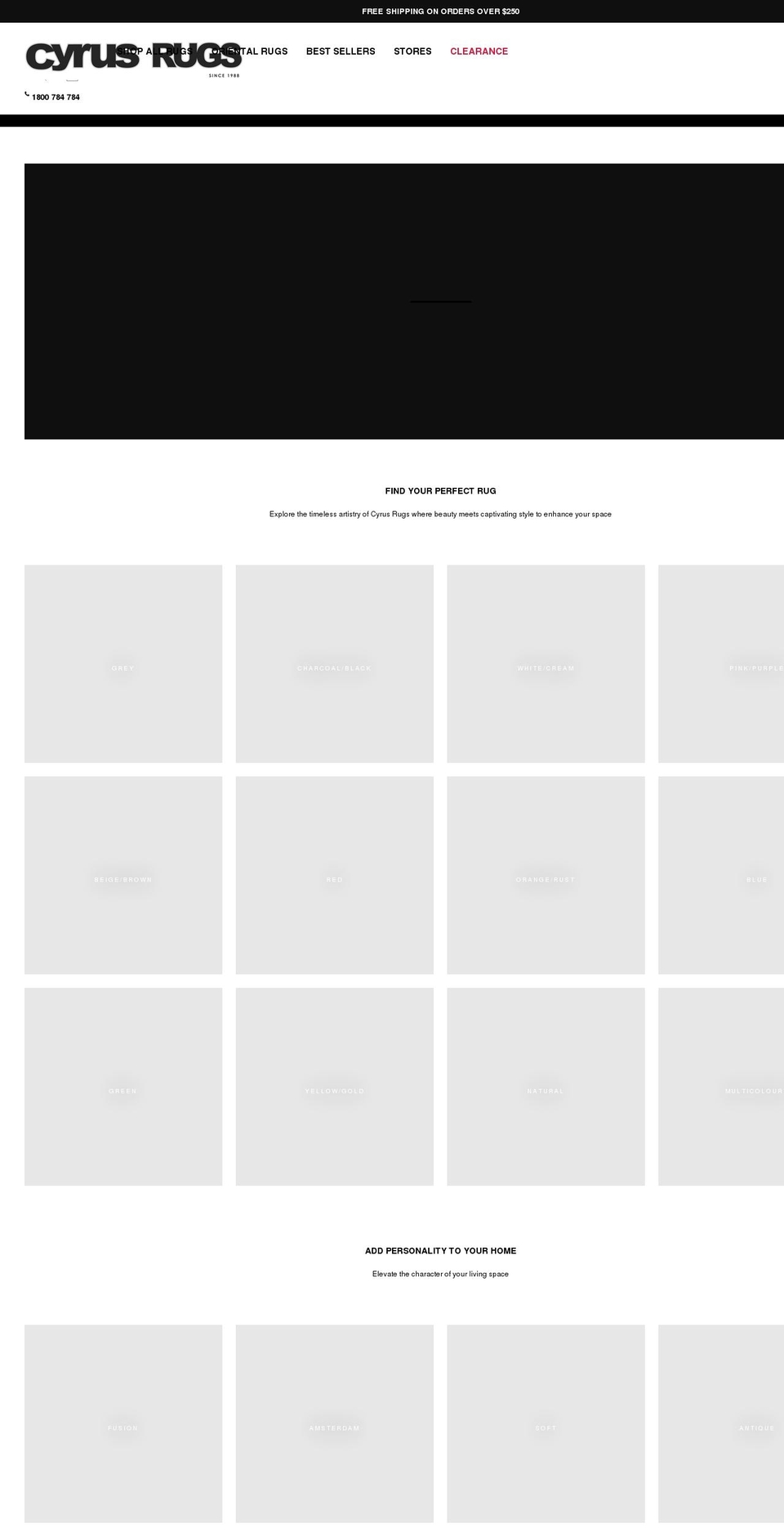 cyrusrugs.com.au shopify website screenshot