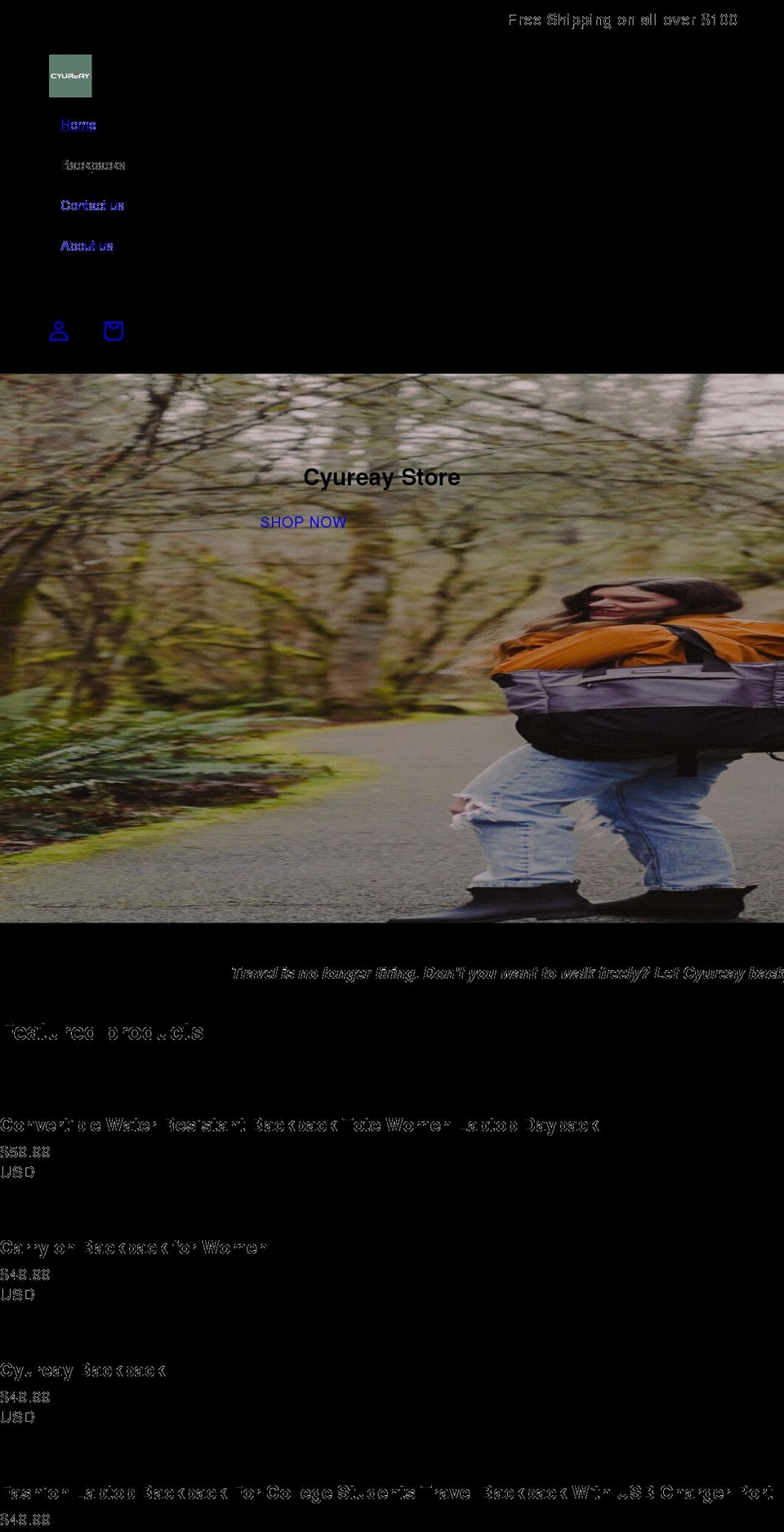 cyureay.com shopify website screenshot