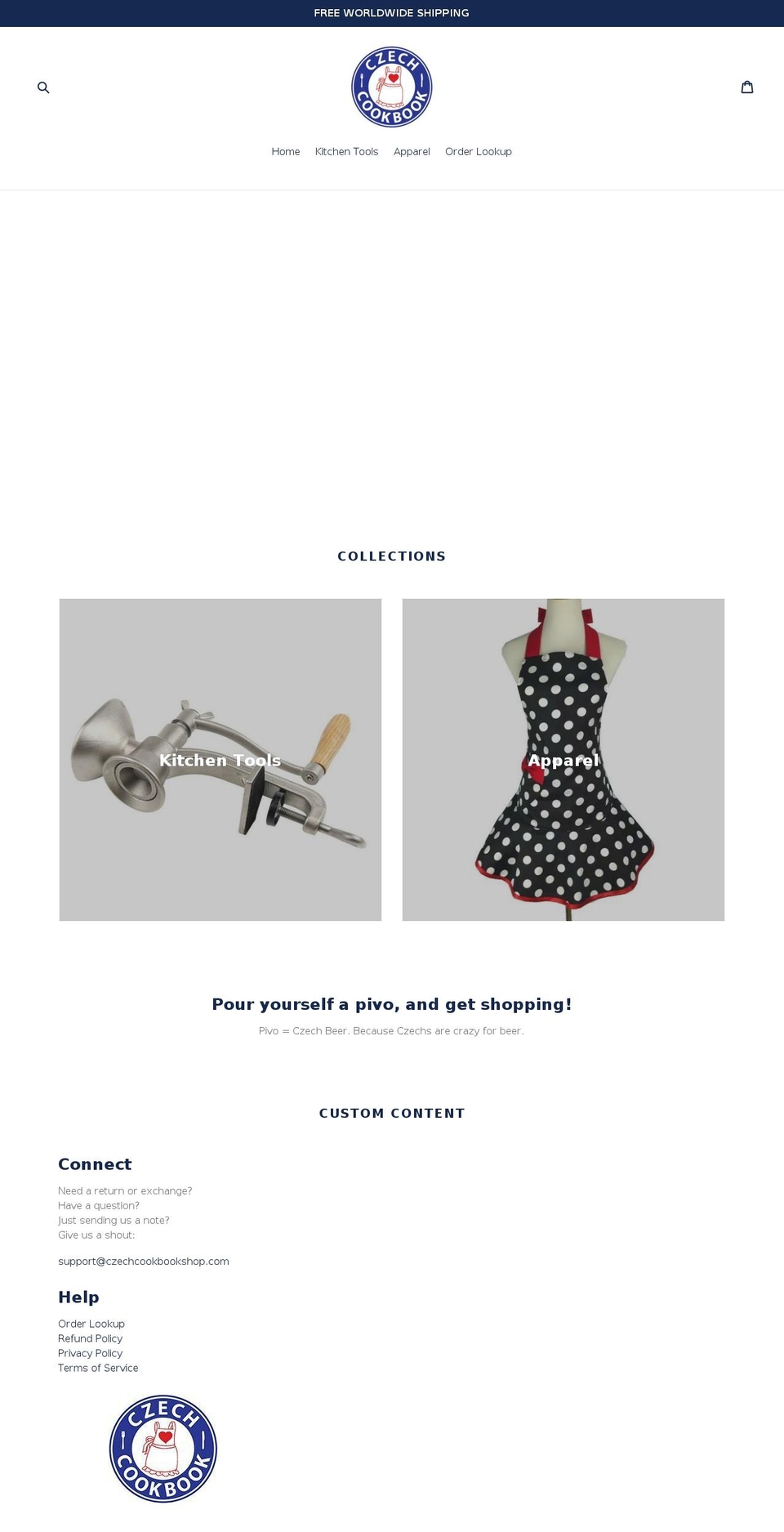 czechcookbookshop.com shopify website screenshot