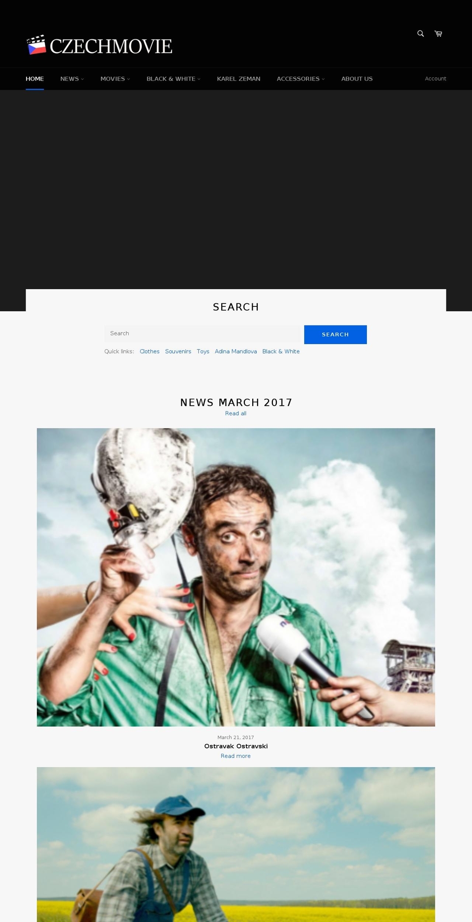 czechmovie.com shopify website screenshot