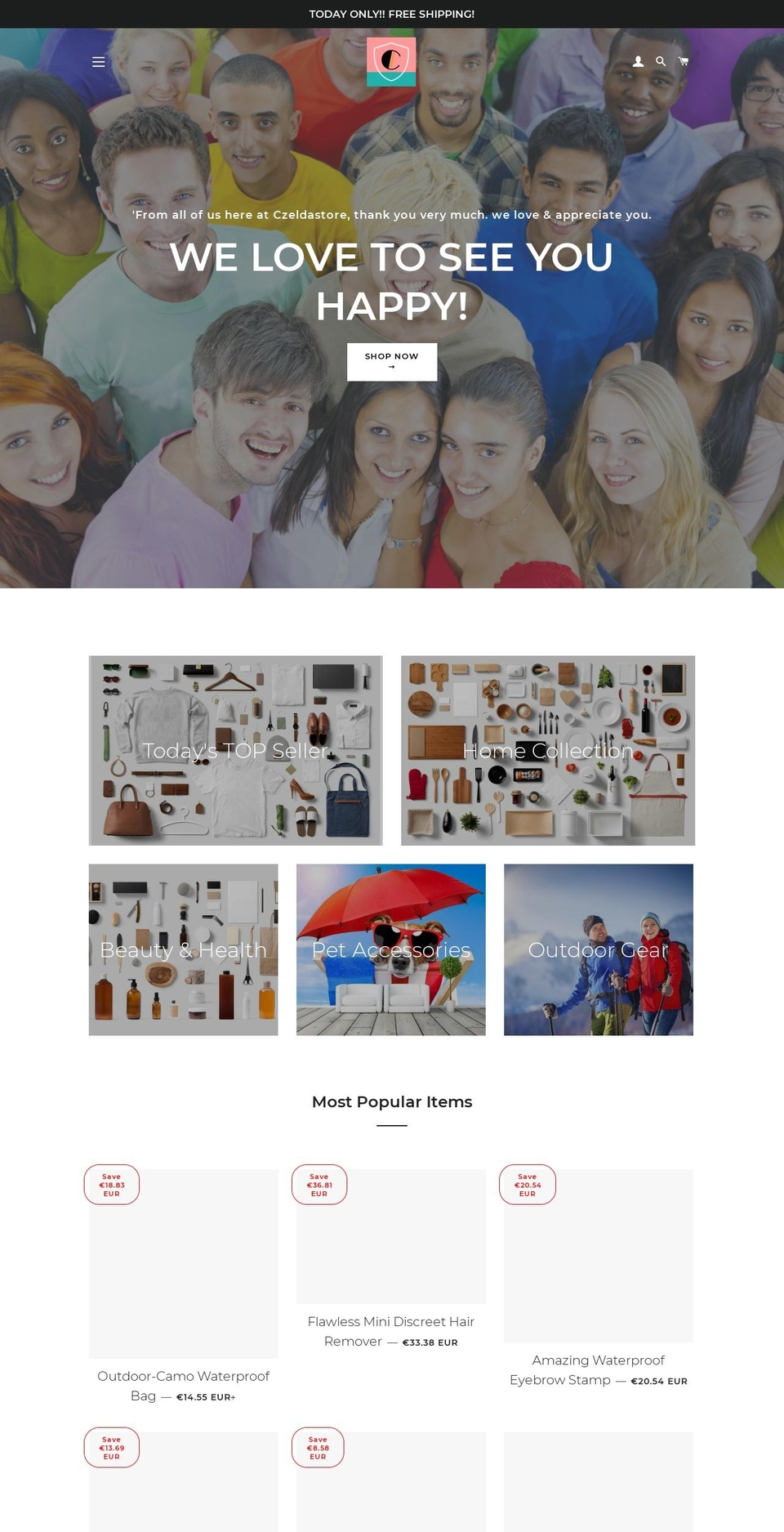 czeldastore.com shopify website screenshot