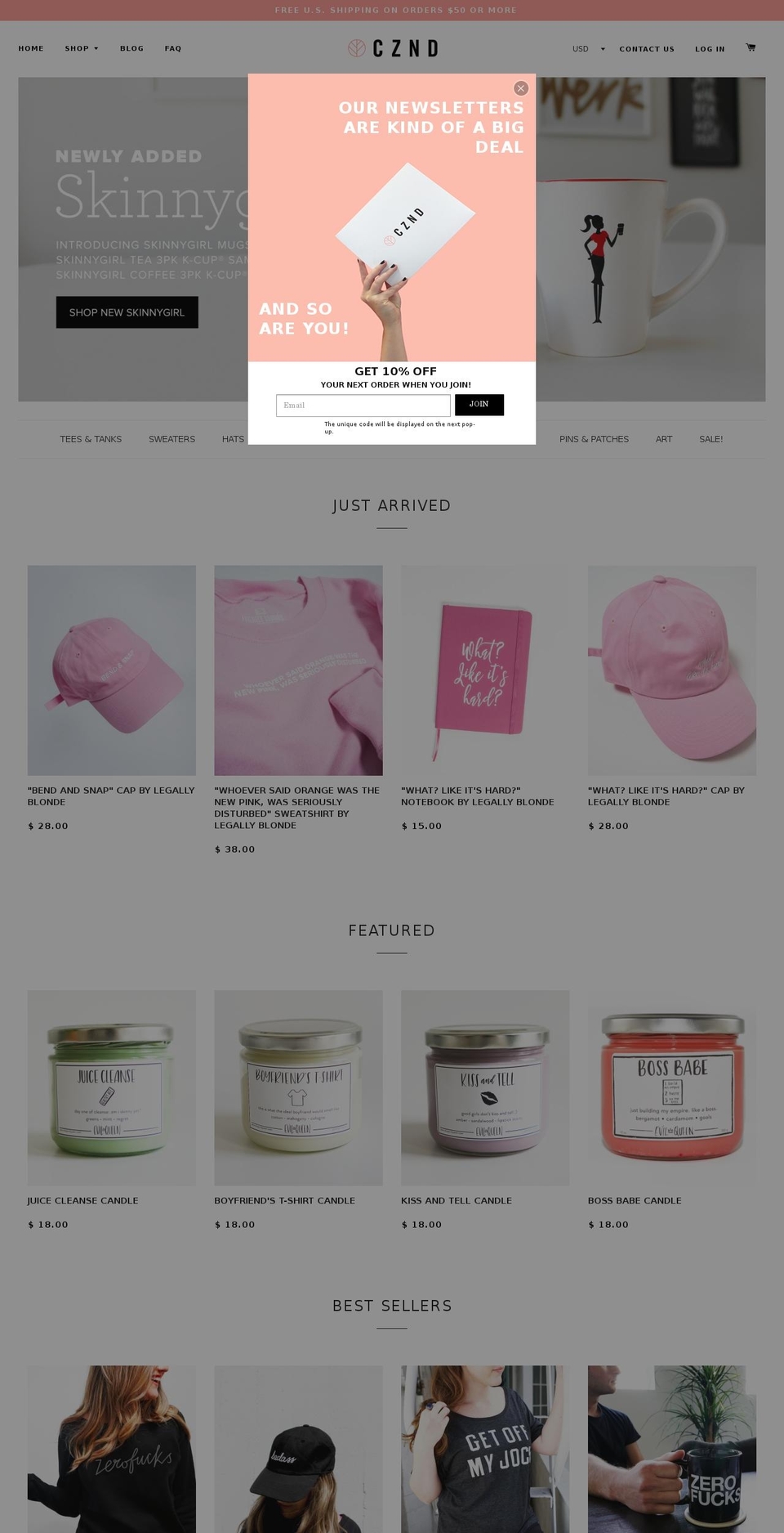 cznd.co shopify website screenshot