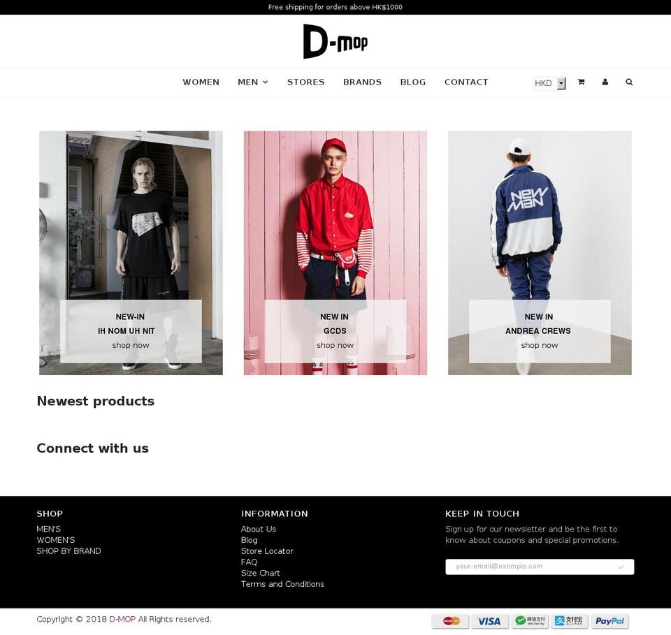 d-mop.com shopify website screenshot