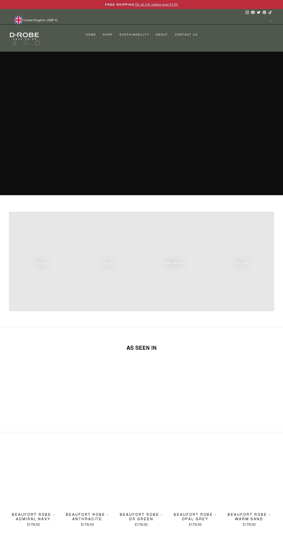 d-robeoutdoors.com shopify website screenshot