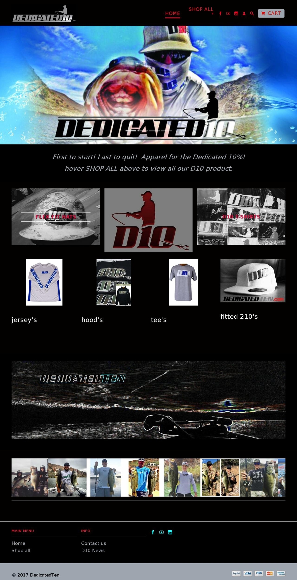 d10bassfishing.com shopify website screenshot