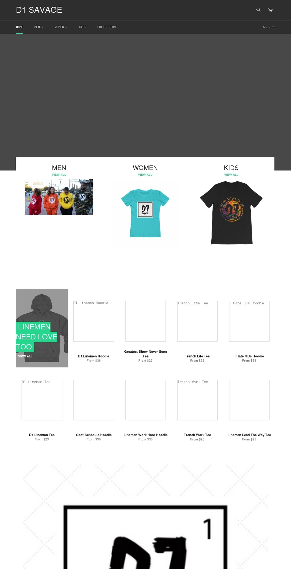 d1savage.net shopify website screenshot