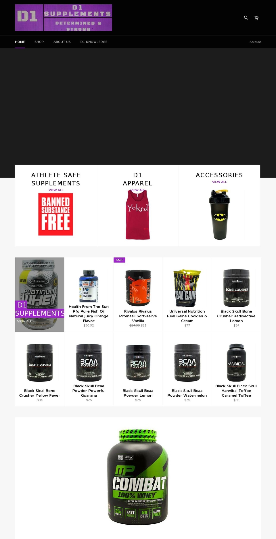 d1supplements.com — Shopify storefront screenshot