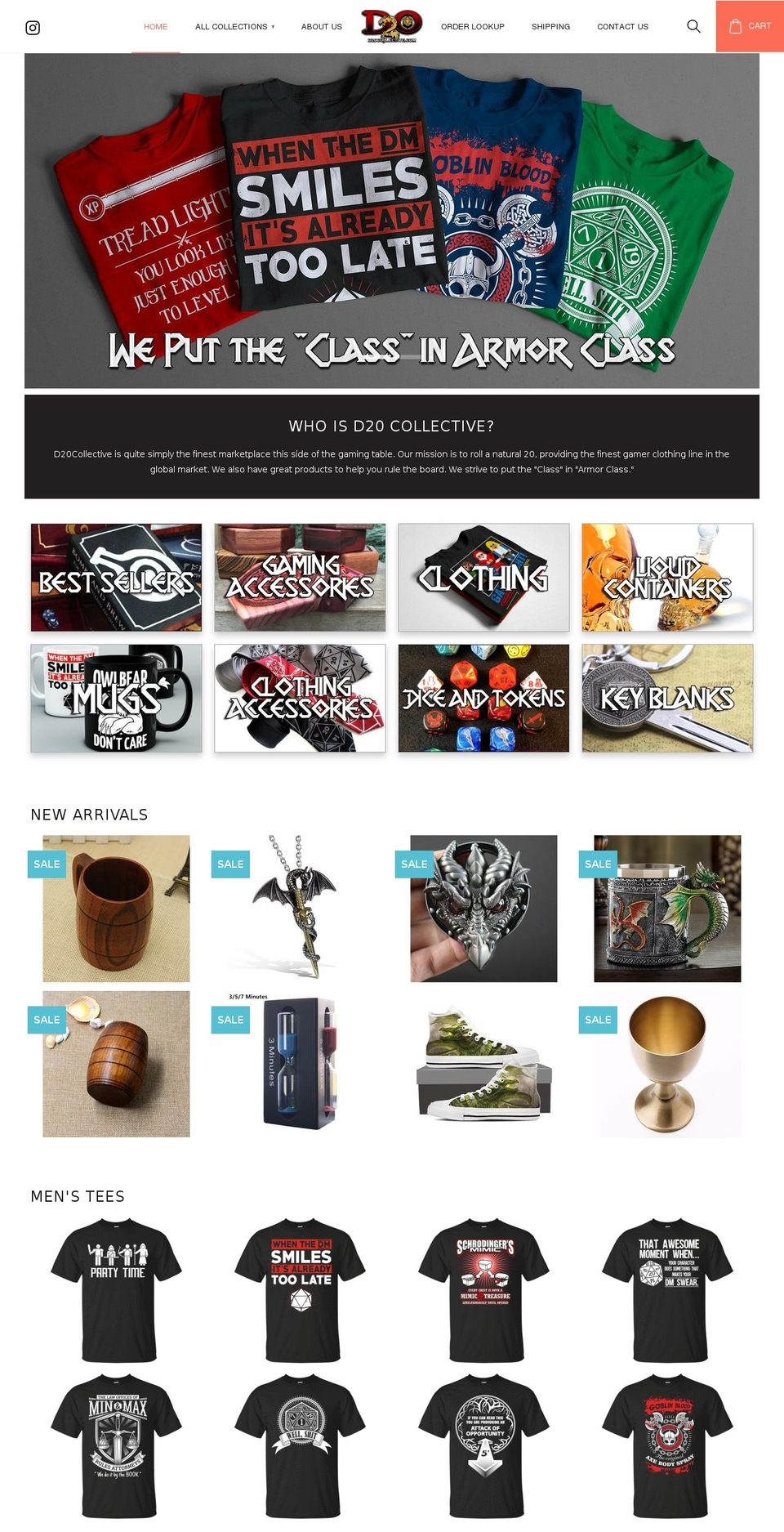 warehouse Shopify theme site example d20collective.com