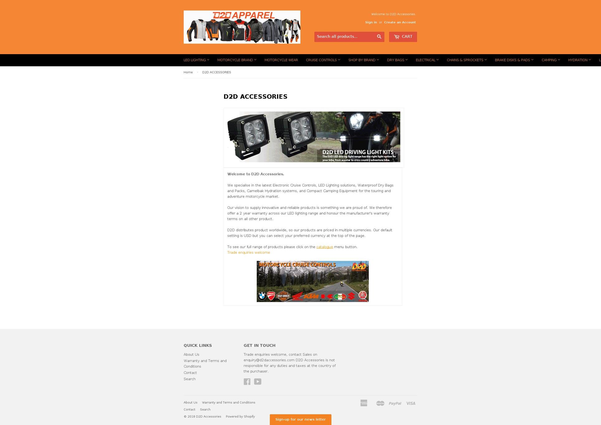 d2daccessories.com — Shopify storefront screenshot