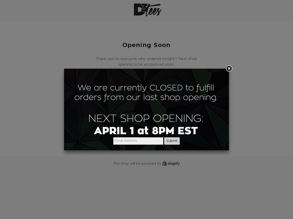 d3tees.com shopify website screenshot