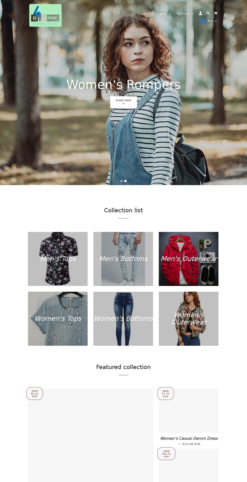 d4denim.com — Shopify storefront screenshot
