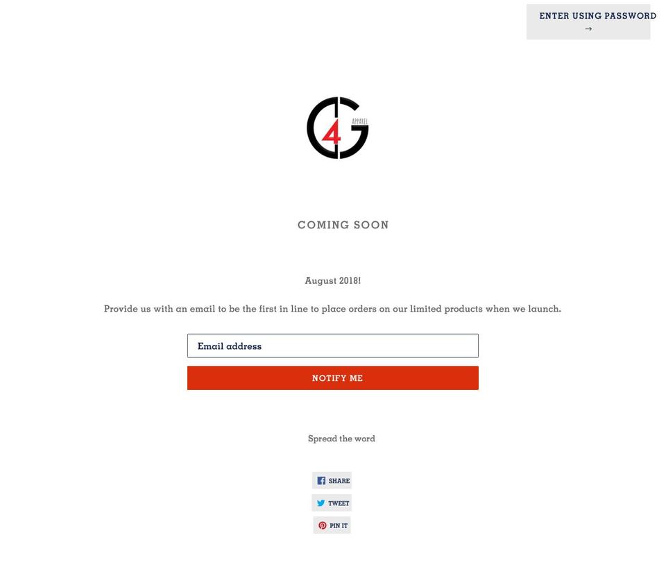 d4gapparel.com — Shopify storefront screenshot