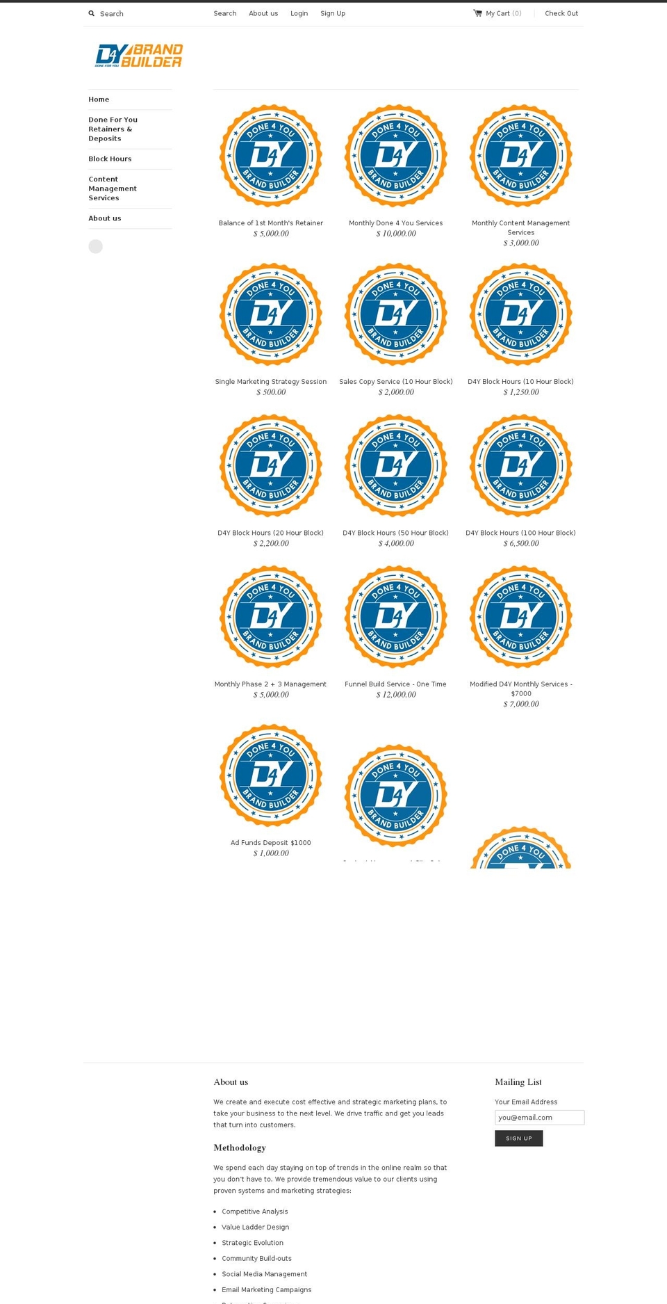 d4ystore.com — Shopify storefront screenshot