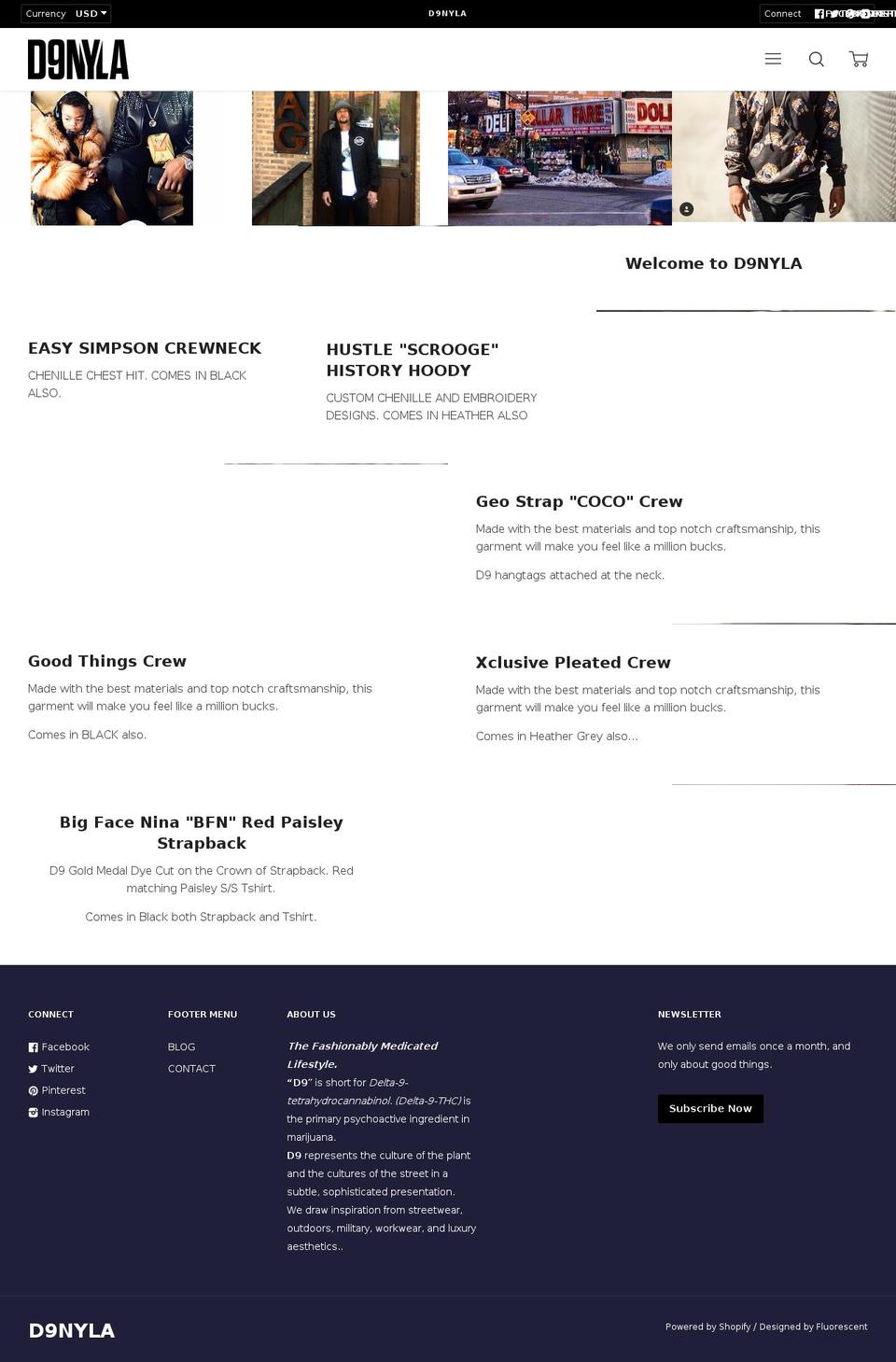 d9nyla.com — Shopify storefront screenshot