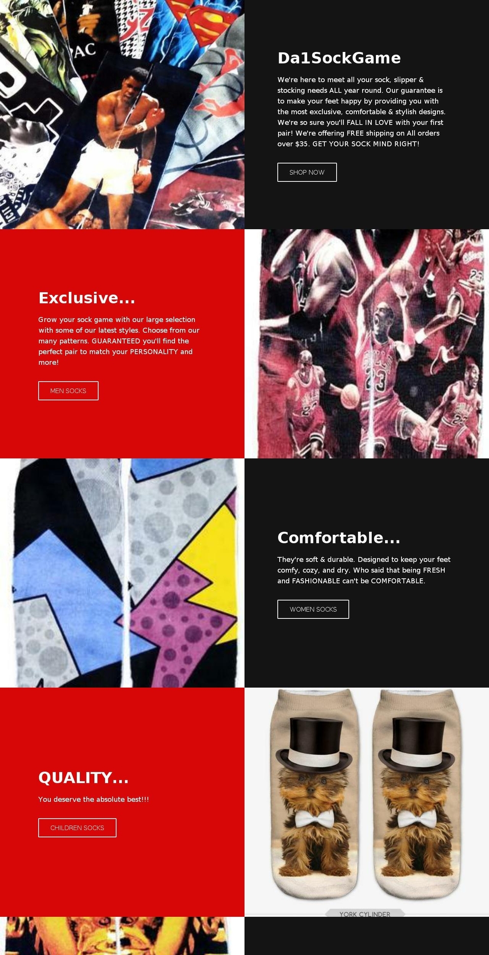 da1sockgame.com shopify website screenshot