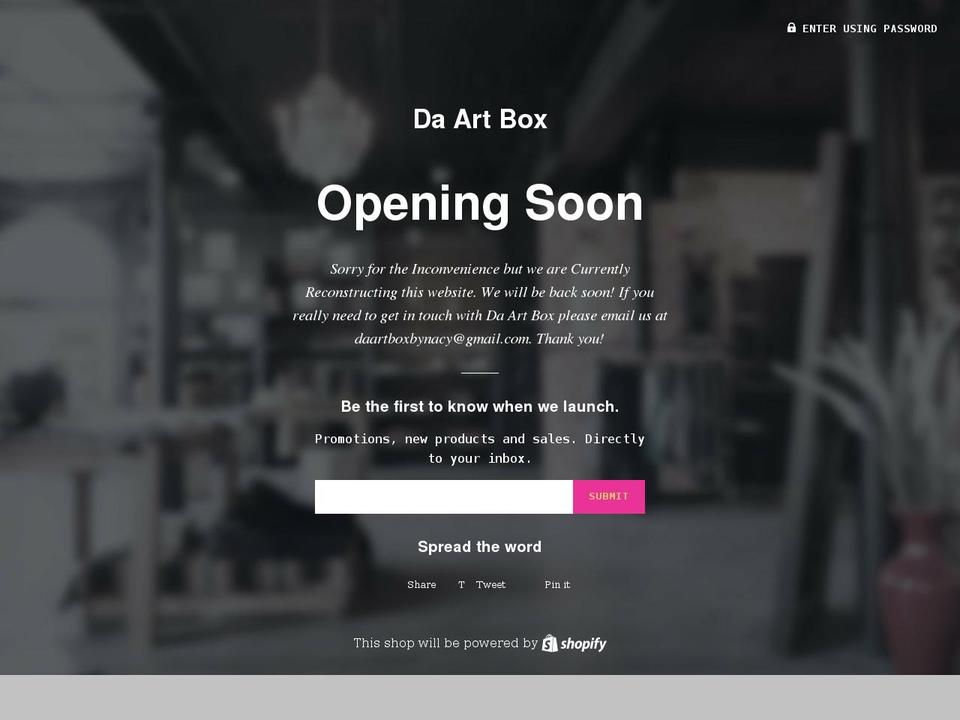 daartbox.com shopify website screenshot