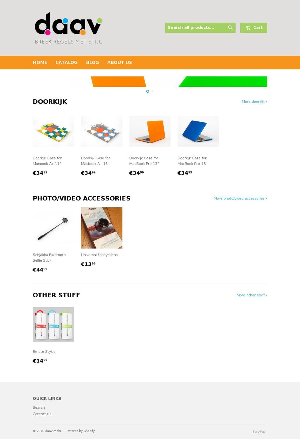 daav.mobi shopify website screenshot