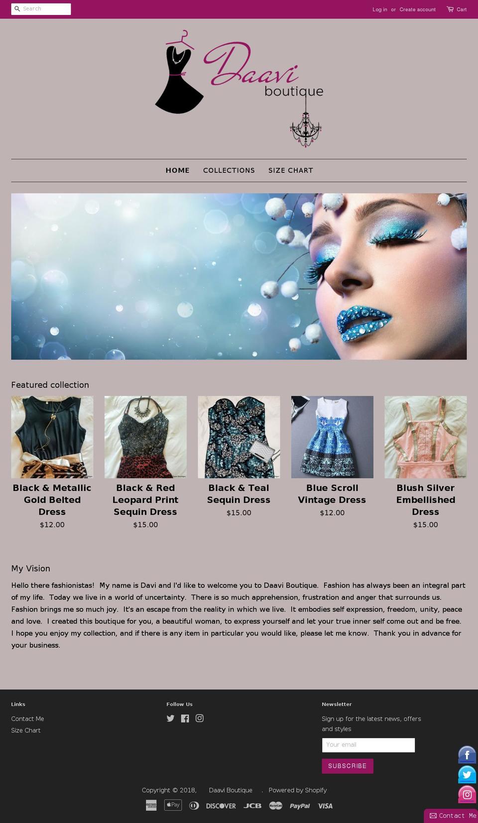 daaviboutique.com — Shopify storefront screenshot