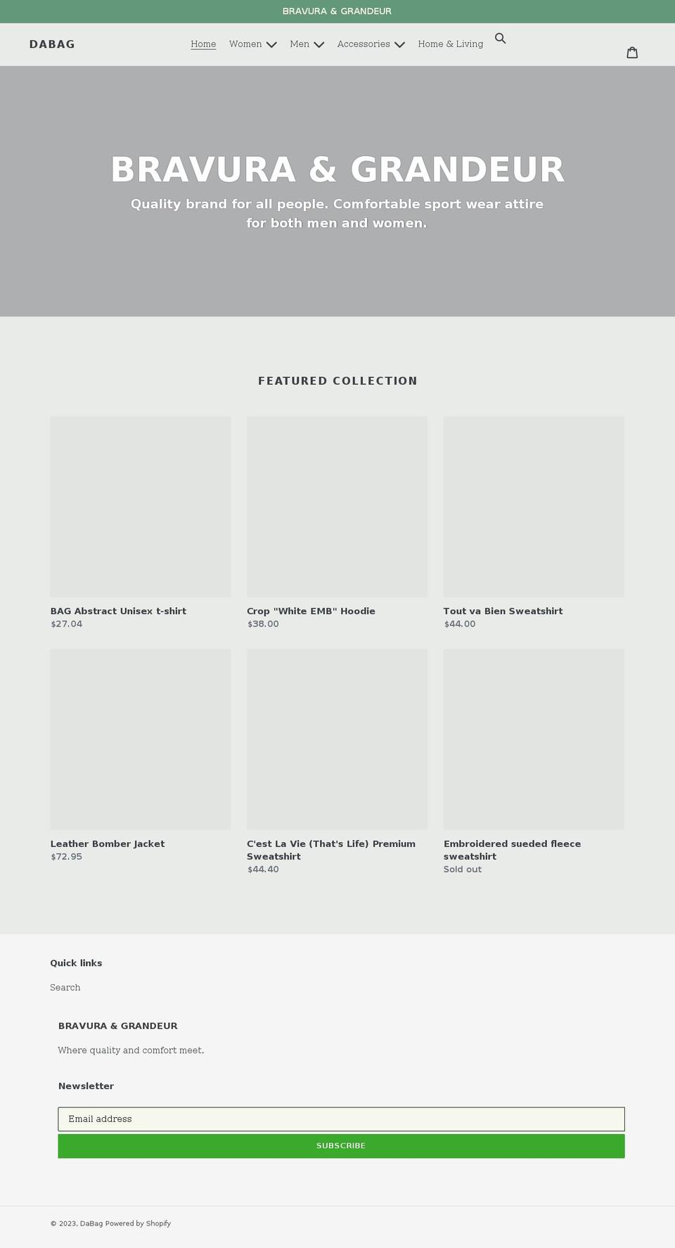 dabagkc.com shopify website screenshot