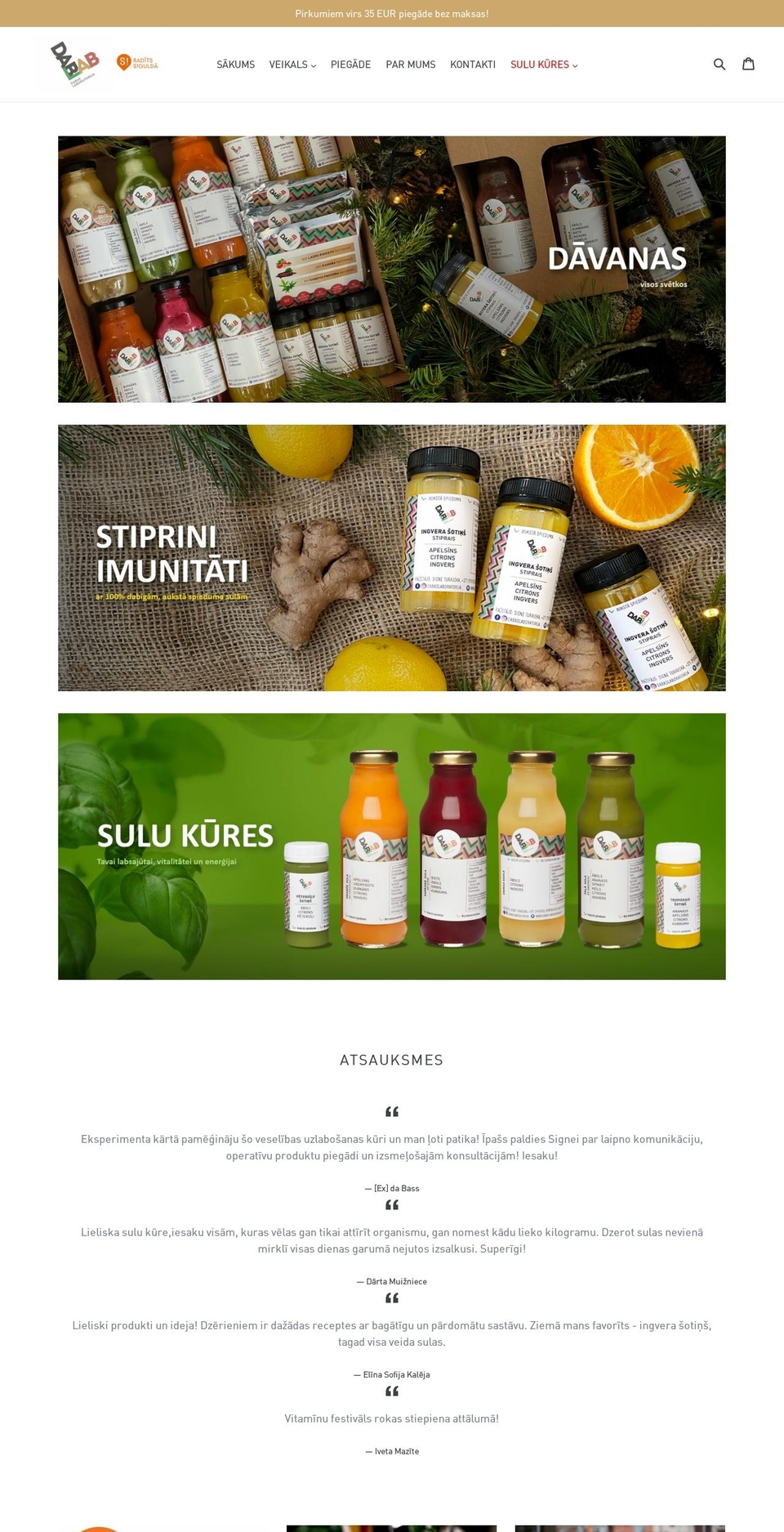 dabaslaboratorija.lv shopify website screenshot