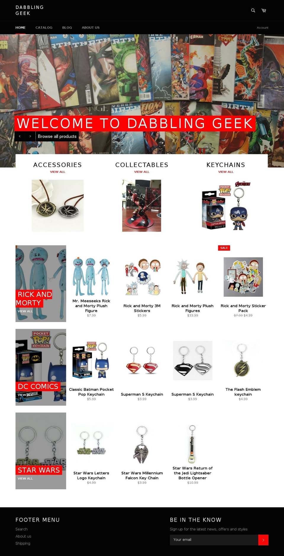 dabblinggeek.com shopify website screenshot