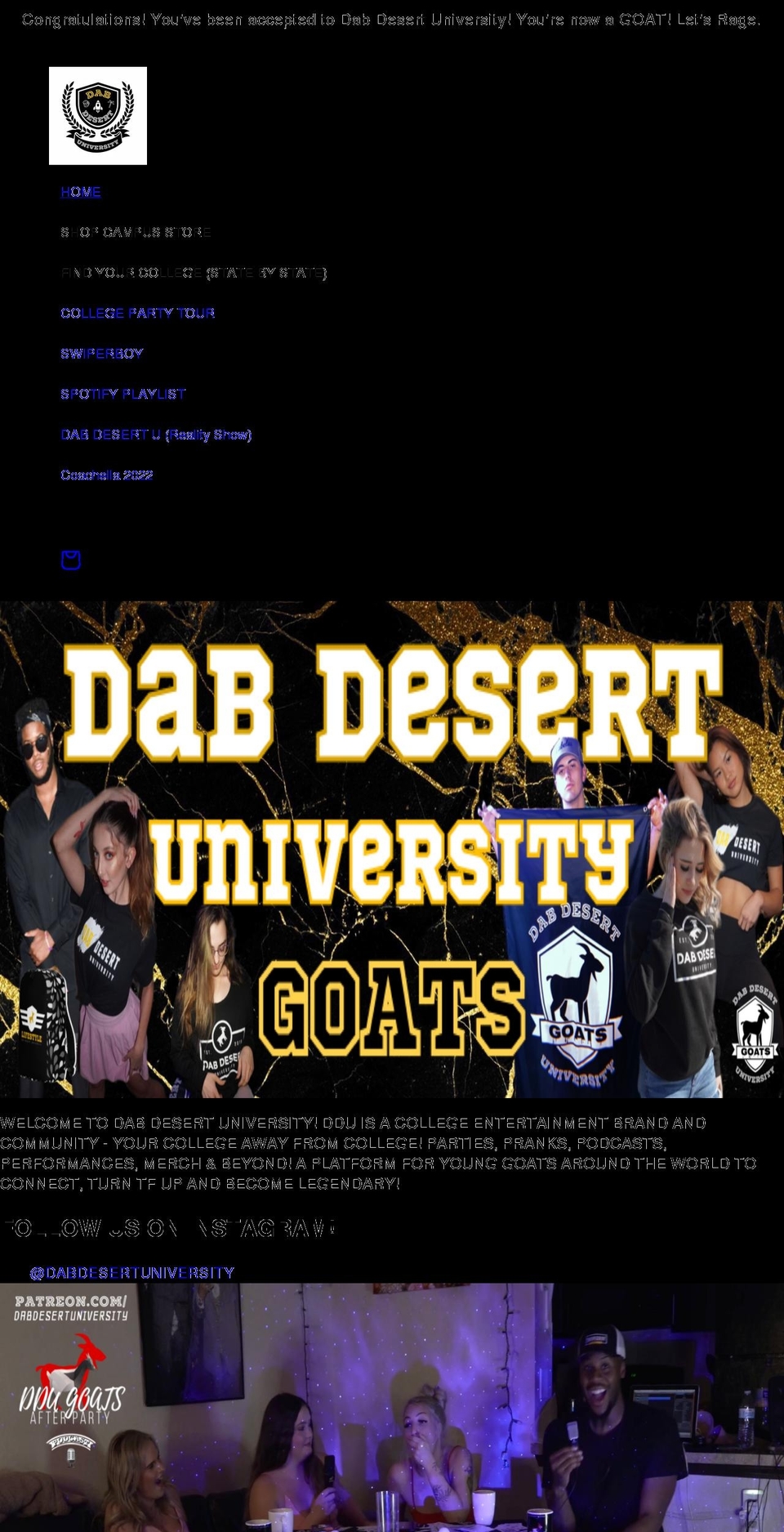 dabdesertuniversity.com shopify website screenshot