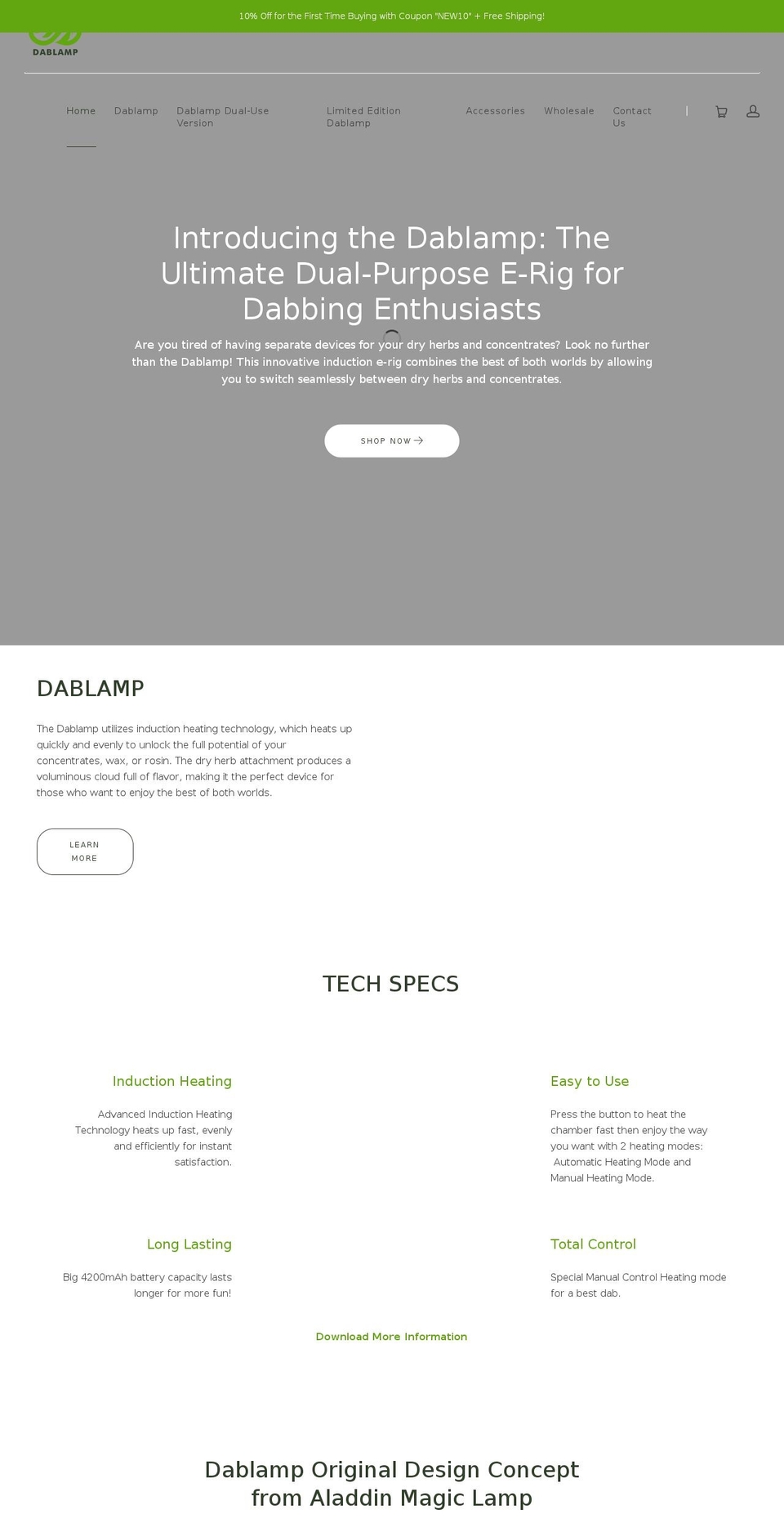 dablamp.com shopify website screenshot
