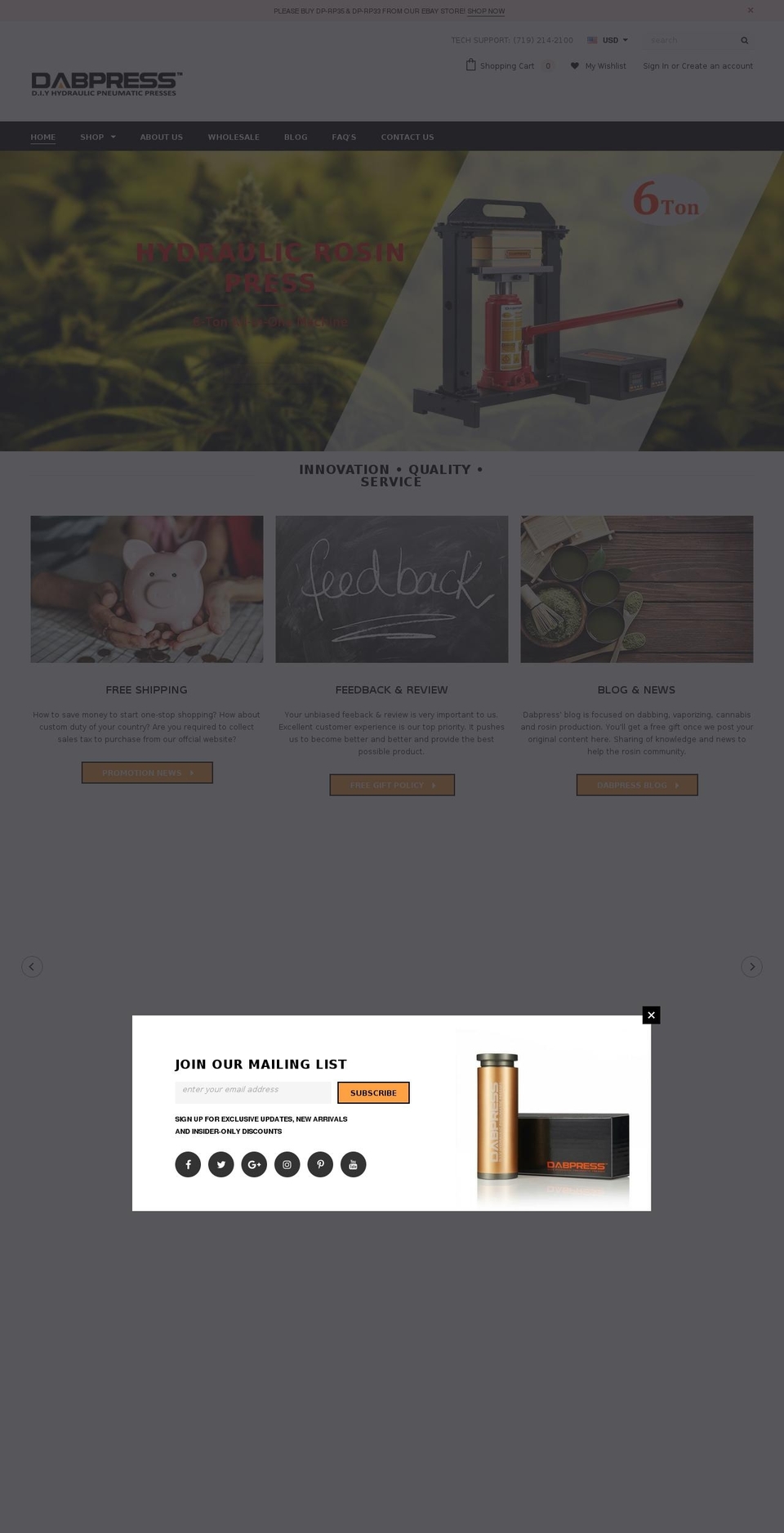 dabpress.com — Shopify storefront screenshot