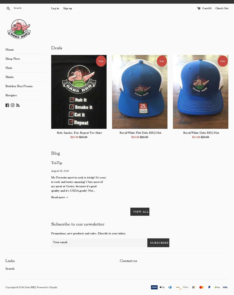 dabsbbq.com — Shopify storefront screenshot