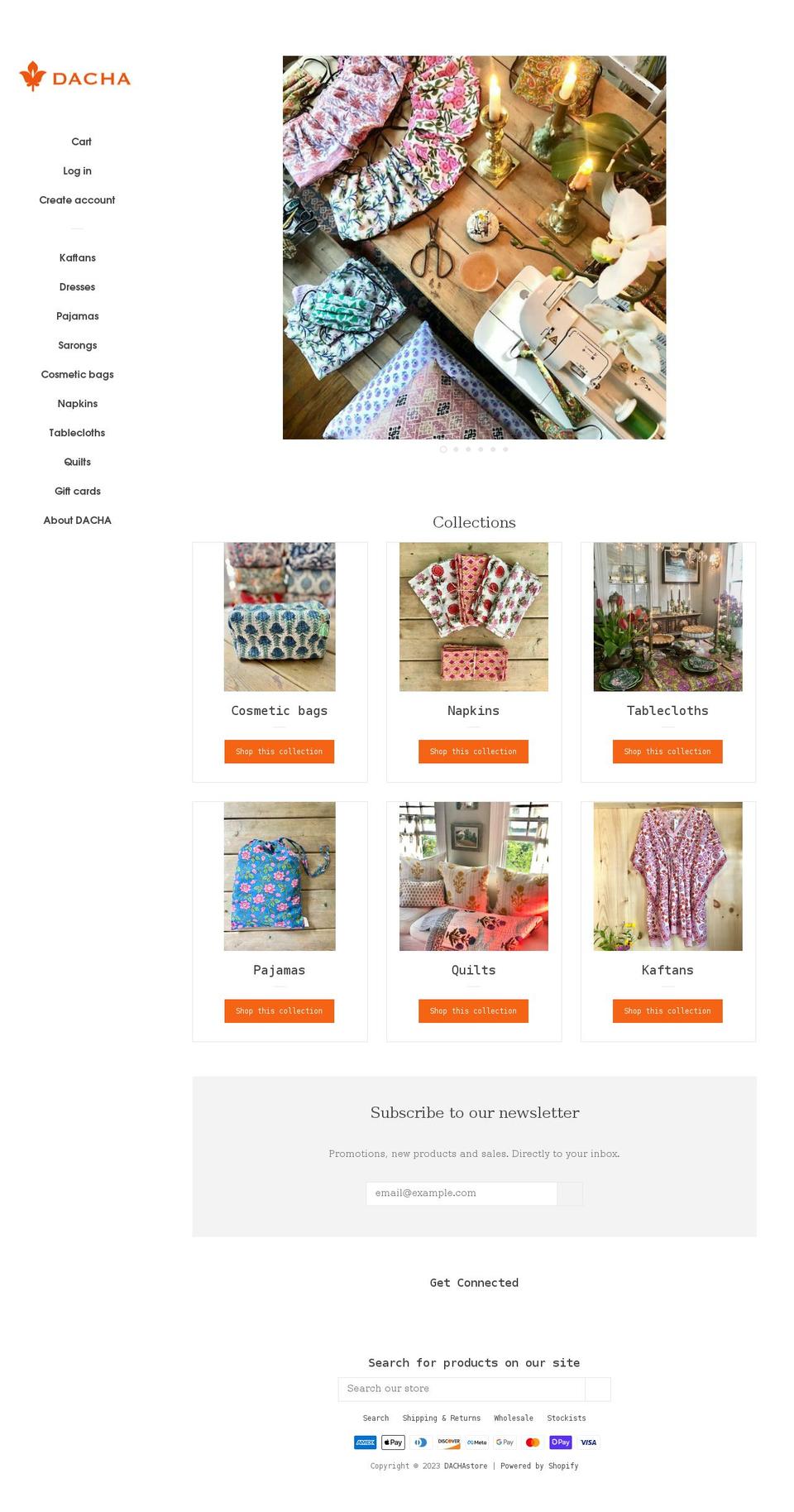 dachastore.com shopify website screenshot